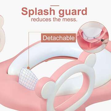 GrowthPic Toddler Toilet Training Seat Ladder with Sturdy Non-Slip Wide Step and Soft Cushion for Girls with Splash Guard(New)