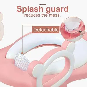 GrowthPic Toddler Toilet Training Seat Ladder with Sturdy Non-Slip Wide Step and Soft Cushion for Girls with Splash Guard(New)