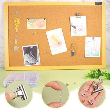310 Pcs Silver Push Pins Set, Silver Thumb Tacks Flat Push Pins Pushpin Clips Decorative Push Pins Tacks for Cork Board Map Photos Office Home, 5 Styles