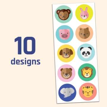 Farm Animal Stickers for Kids, 200 Stickers, 10 Designs