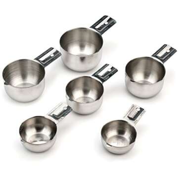 Hudson Essentials Stainless Steel Measuring Cups Set 6 Pieces