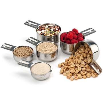 Hudson Essentials Stainless Steel Measuring Cups Set 6 Pieces