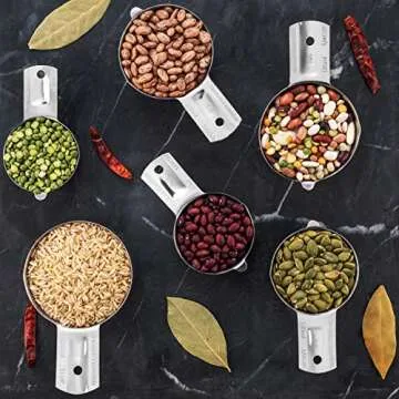 Hudson Essentials Stainless Steel Measuring Cups Set 6 Pieces