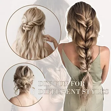 REECHO Clip in Hair Extensions Ash Brown Platinum Blonde