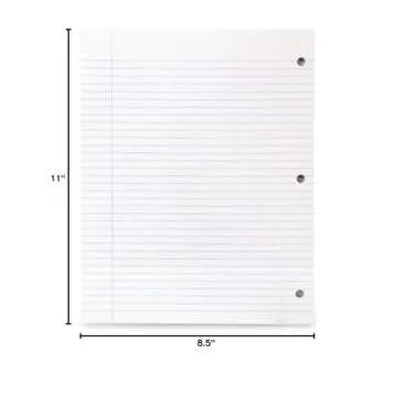 Mintra Office Filler Paper (College Ruled, 600 Sheets (6pks of 100))