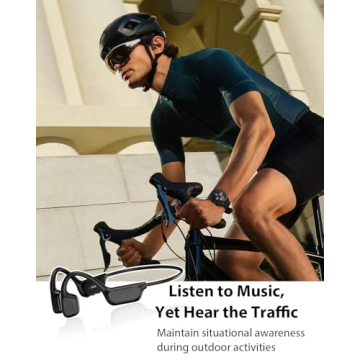 Bone Conduction Headphones with Waterproof Design and 12 Hour Playtime