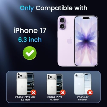 3 in 1 for iPhone 17 Case [Compatible with MagSafe] [Invisible Kickstand] [HD Screen Protector] [Cam...