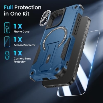 Protective 3 in 1 iPhone 17 Case with Kickstand and Magsafe