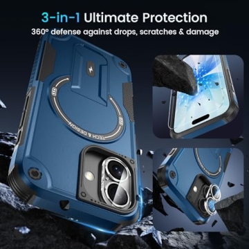 Protective 3 in 1 iPhone 17 Case with Kickstand and Magsafe