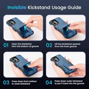 Protective 3 in 1 iPhone 17 Case with Kickstand and Magsafe