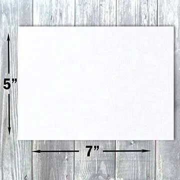Hamilco 5x7 White Linen Cardstock Paper Blank Index Cards Flat Card Stock Heavyweight 100lb Cover 100 Pack