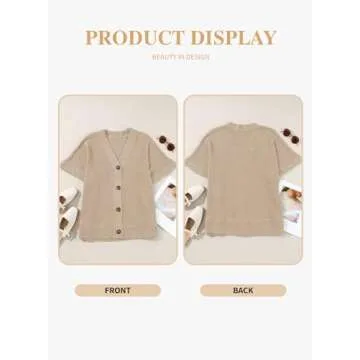 Eytino Plus Size Summer Cardigans for Women V Neck