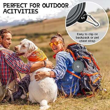 Rest-Eazzzy Large Collapsible Dog Bowls for Travel, 2-Pack Dog Portable Water Bowl for Dogs Cats Pet Foldable Feeding Watering Dish for Traveling Camping Walking with 2 Carabiners, BPA Free