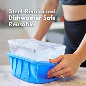 Plunge Lab Extra Large Ice Block Mold, 2-Pack, 8lb Ice Block, Ice Maker for Cold Plunge or Coolers, Reusable Steel Reinforced Silicone Molds, Big Ice Cube Molds, Ice Bath Chiller, Ice Tray