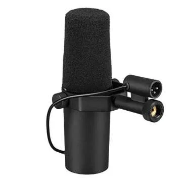 Shure SM7B Cardioid Dynamic Vocal Microphone with Two-Section Broadcast Arm, XLR Cable & 10-Pack Straps Bundle