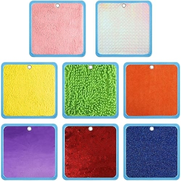 Boao 8 Set Mini Sensory Mats Assorted Textured Play Mat Sensory Mats for Texture Sensory Floor Tiles...