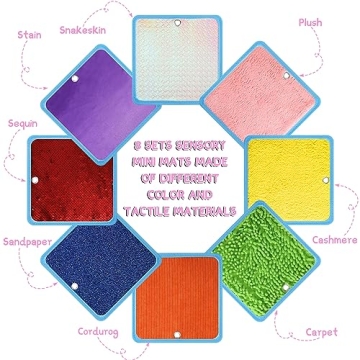 Boao 8 Set Mini Sensory Mats for Tactile Sensory Play