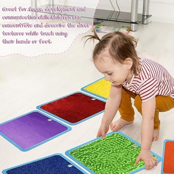 Boao 8 Set Mini Sensory Mats for Tactile Sensory Play