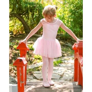 Stelle Ballet Leotards for Girls Toddler Leotard with Tutu Skirt Dance Tutu Dress (Ballet Pink,5T)