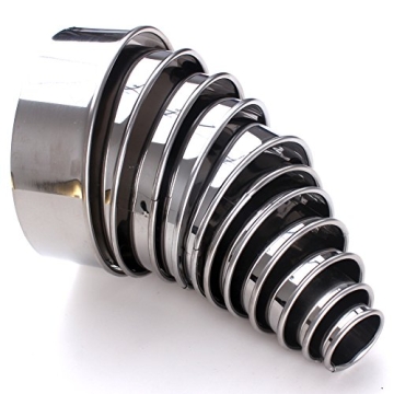 HAZOULEN 11 Piece Round Cookie Cutters Set in Tin