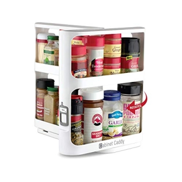 Cabinet Caddy Spice Rack Organizer - Slide & Rotate Kitchen Storage Solution