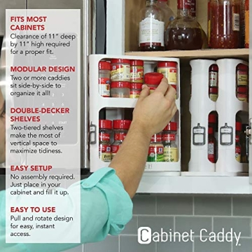 Cabinet Caddy Spice Rack Organizer Slide Rotate Kitchen Storage