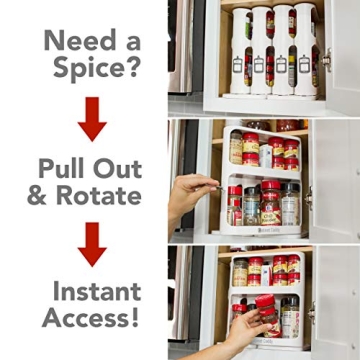 Cabinet Caddy Spice Rack Organizer Slide Rotate Kitchen Storage