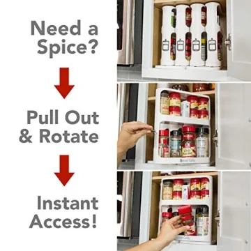 Cabinet Caddy Spice Rack Organizer Slide Rotate Kitchen Storage