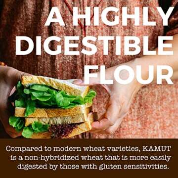 KAMUT Flour (3 lb) Whole Wheat Flour, Great for Whole Grain Bread and Baking, All-Natural, USDA Organic, OU Kosher Certified, Milled from Ancient Grain, Bulk Resealable Pouch