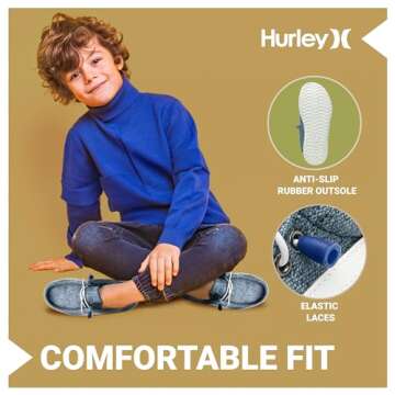 Hurley Kids Elastic Lace Loafers - Stylish Canvas Slip-Ons for Active Kids