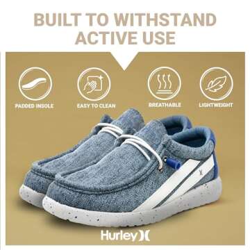 Hurley Kids Elastic Lace Loafers - Comfortable & Stylish Sneakers