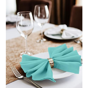 Utopia Home Aqua Cloth Napkins - 24 Pack, 17x17 Inches