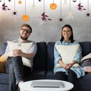 Beeveer 2 Pcs Fall Pillow Covers 18 x 18 Inch Pumpkin Throw Pillow Covers Square Linen Pillowcase Halloween Decor Pillow Covers Seasonal Autumn Thanksgiving Harvest Decoration for Home Sofa Couch