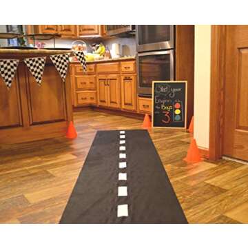 Super Z Outlet 10ft Long Racetrack Floor Running Racer Party Decoration Mat Drag Race Car Road Go Ka...