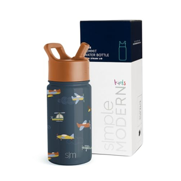 Kids Insulated Water Bottle with Straw Lid - 14oz