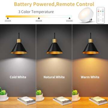 Frideko Rechargeable Wall Sconces Set of Two with Remote