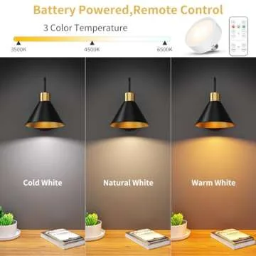 Frideko Rechargeable Wall Sconces Set of Two with Remote