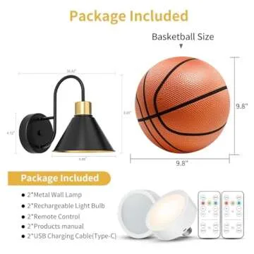 Frideko Rechargeable Wall Sconces Set of Two with Remote