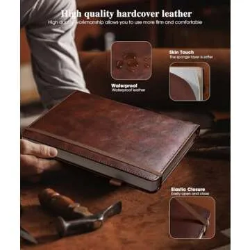 Stylish Lined Leather Journal Notebook for Professionals and Students