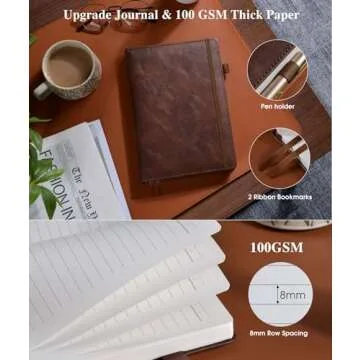 Stylish Lined Leather Journal Notebook for Professionals and Students