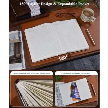 Stylish Lined Leather Journal Notebook for Professionals and Students