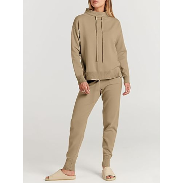 Cozy ANRABESS Women Two Piece Turtleneck Lounge Set