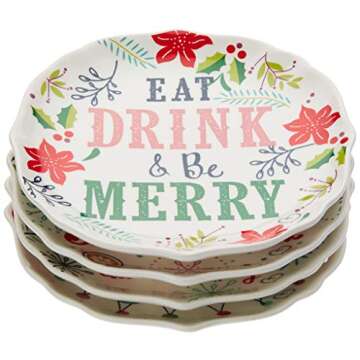 Precious Moments Christmas Dessert Plates Set of Four