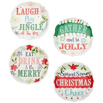 Precious Moments Christmas Dessert Plates Set of Four