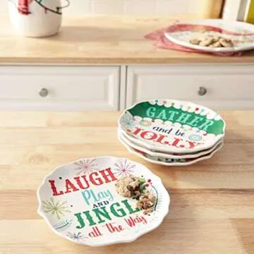 Precious Moments Christmas Dessert Plates Set of Four