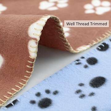 Comsmart Pet Blanket Dog Cat Soft Fleece Blankets Sleep Mat Pad Bed Cover with Paw Print for Kitten Puppy and Other Small Animals, 6 Pack of 39x35 Inches