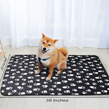 Comsmart Pet Blanket Dog Cat Soft Fleece Blankets Sleep Mat Pad Bed Cover with Paw Print for Kitten Puppy and Other Small Animals, 6 Pack of 39x35 Inches