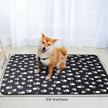 Comsmart Pet Blanket Dog Cat Soft Fleece Blankets Sleep Mat Pad Bed Cover with Paw Print for Kitten Puppy and Other Small Animals, 6 Pack of 39x35 Inches