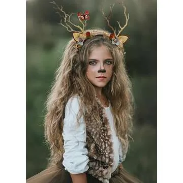 WOVOWOVO Deer Antlers Headband for Women & Girls