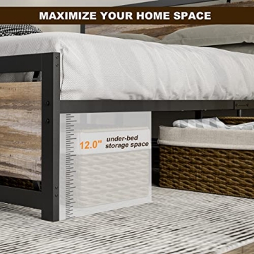 IKIFLY King Size Bed Frame: Durable Farmhouse Design